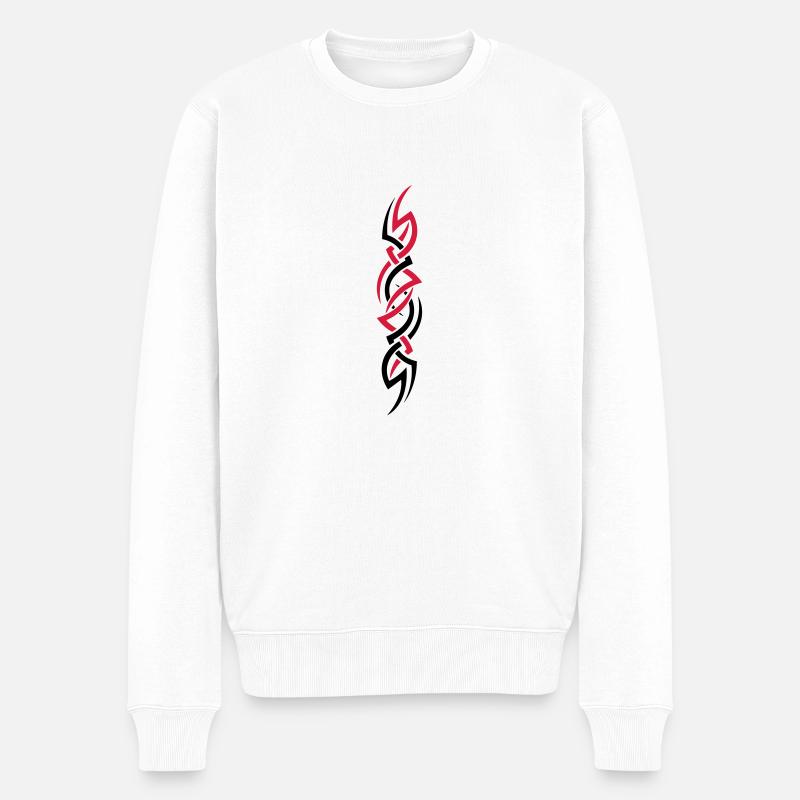 tribal02 - Männer Premium Bio Pullover - Weiß