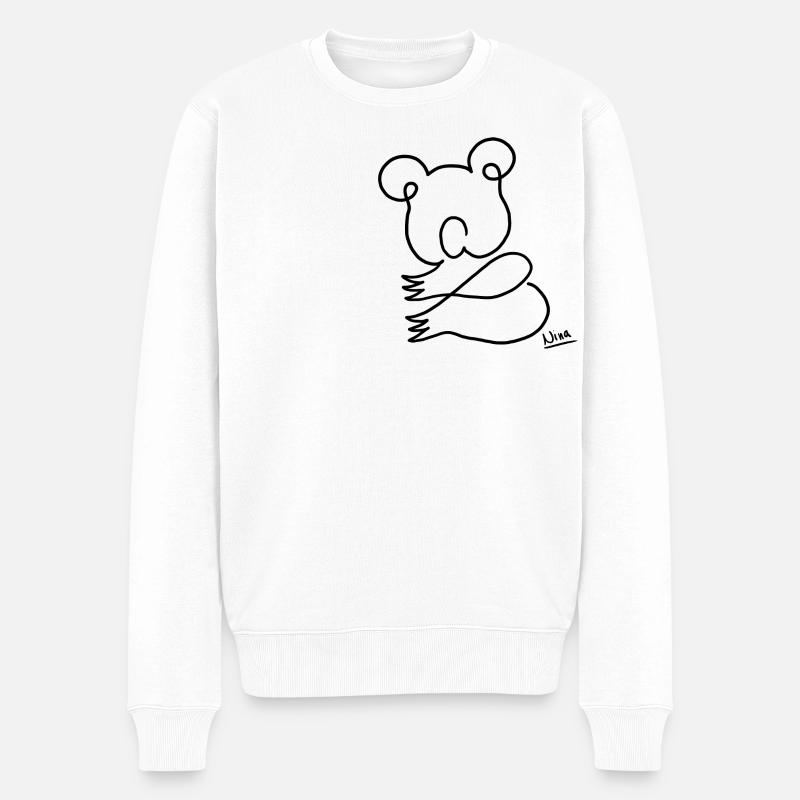 Koala - Männer Premium Bio Pullover - Weiß