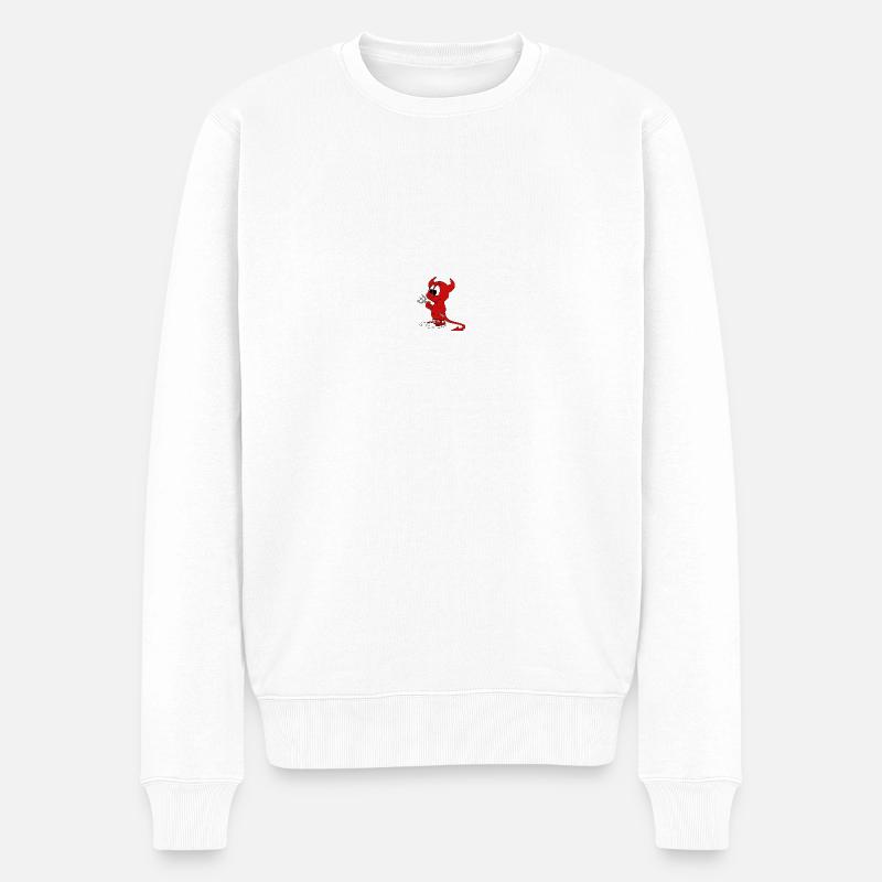 devil - Pull Premium bio Homme - blanc