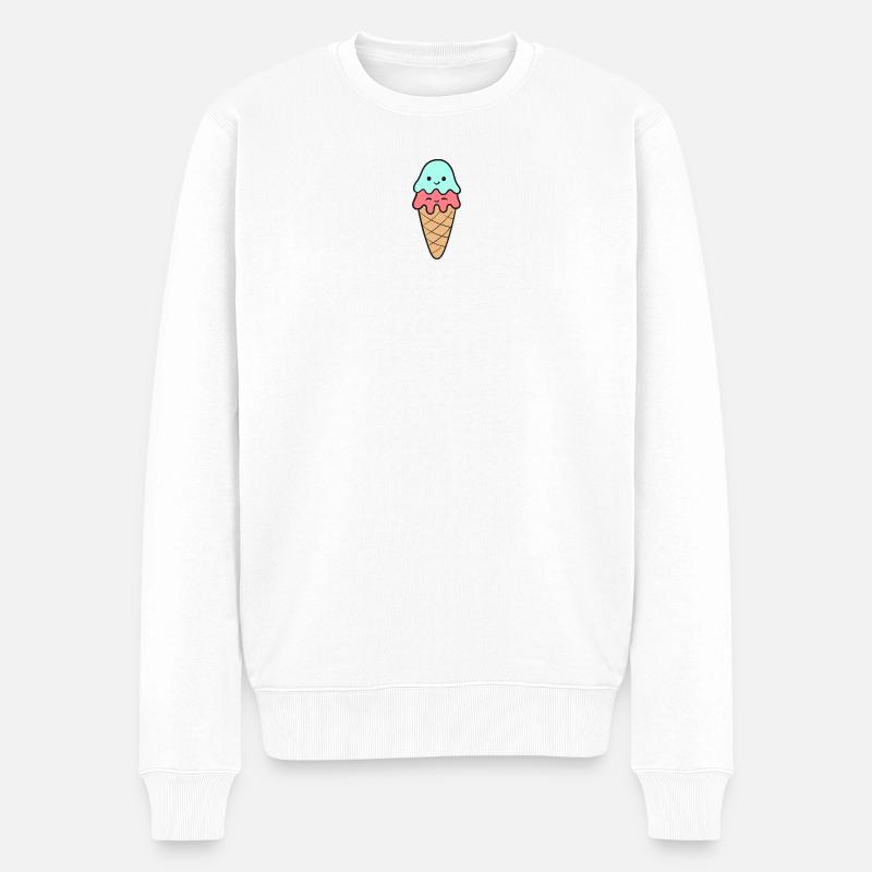 Crème glacée Crème glacée - Pull Premium bio Homme - blanc