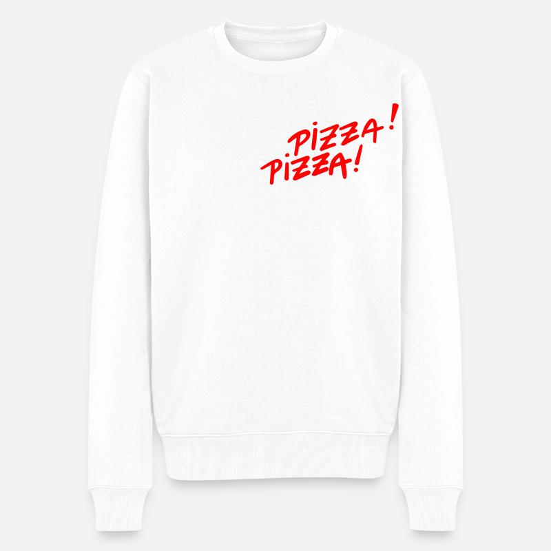 Pizza Pizza - Männer Premium Bio Pullover - Weiß