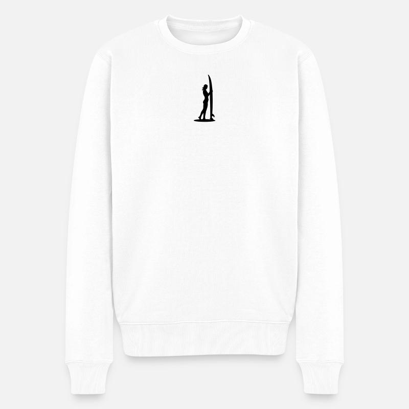 Surfing - Männer Premium Bio Pullover - Weiß