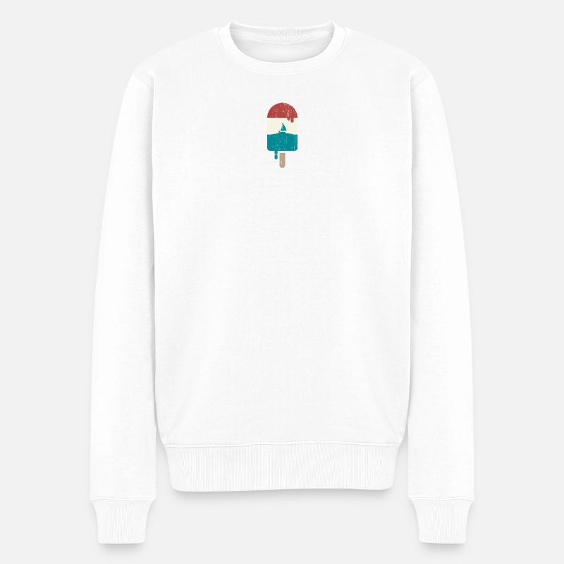 Eis am Stiel - Männer Premium Bio Pullover - Weiß