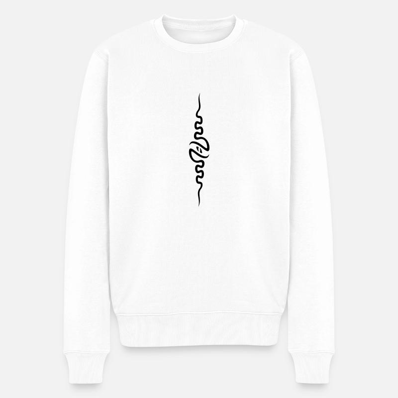 spine_front - Männer Premium Bio Pullover - Weiß