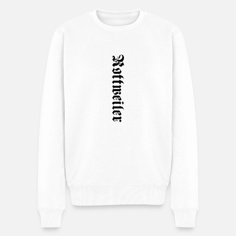Rotweiler Schrift Arm - Männer Premium Bio Pullover - Weiß