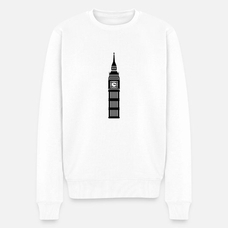 London - Männer Premium Bio Pullover - Weiß