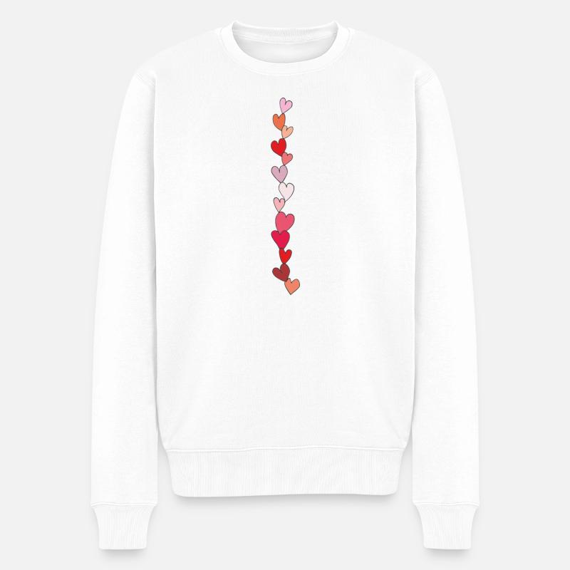 herzen kette - Männer Premium Bio Pullover - Weiß