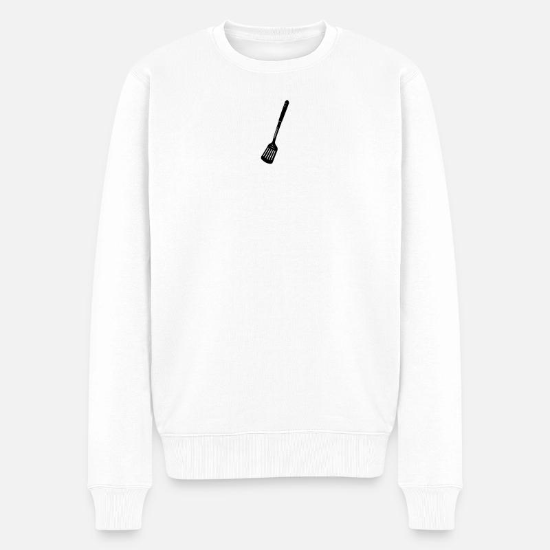 Küchenutensilien Fritteuse oder Backlöffel - Männer Premium Bio Pullover - Weiß
