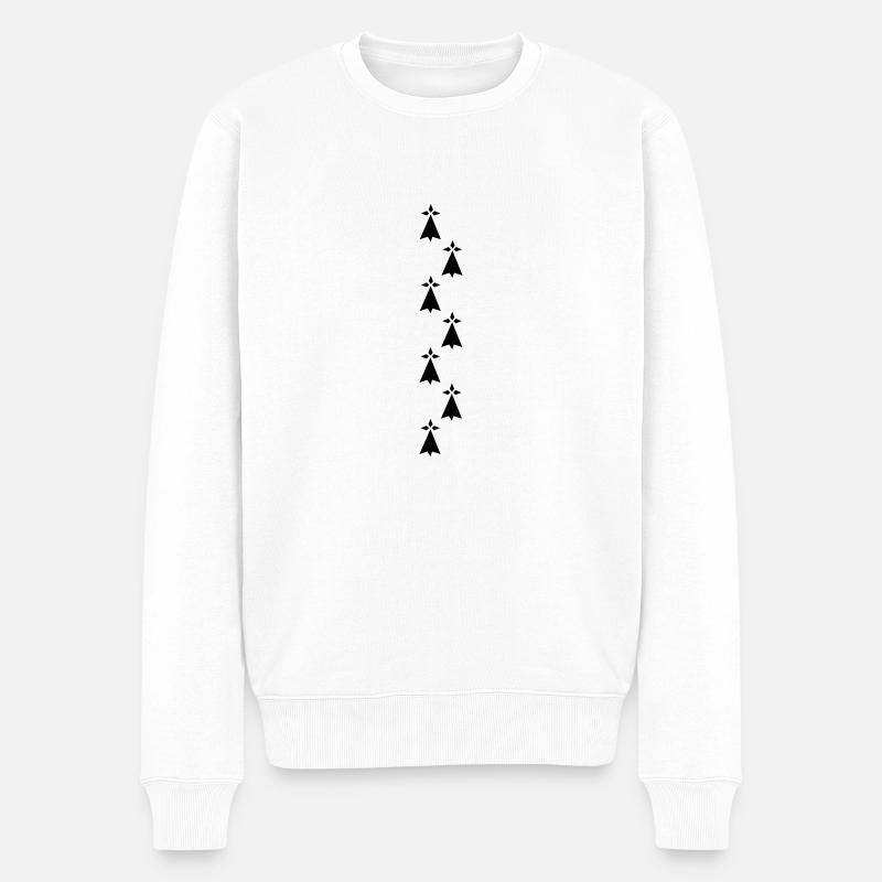 Hermelin-Breton-Symbol - Männer Premium Bio Pullover - Weiß