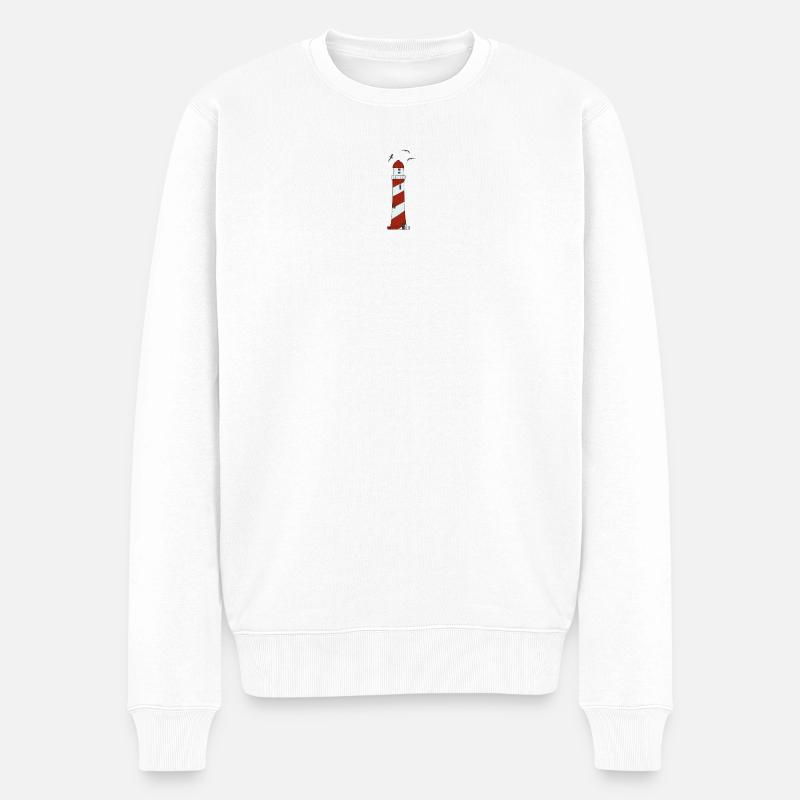 Leuchtturm - Männer Premium Bio Pullover - Weiß