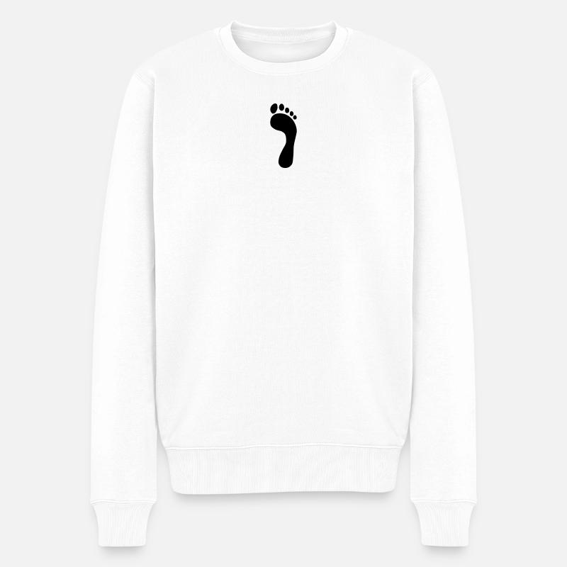 Fußabdruck - Männer Premium Bio Pullover - Weiß