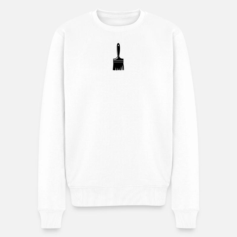 Pinsel für Logo - Männer Premium Bio Pullover - Weiß