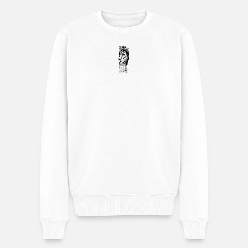Löwe - Männer Premium Bio Pullover - Weiß