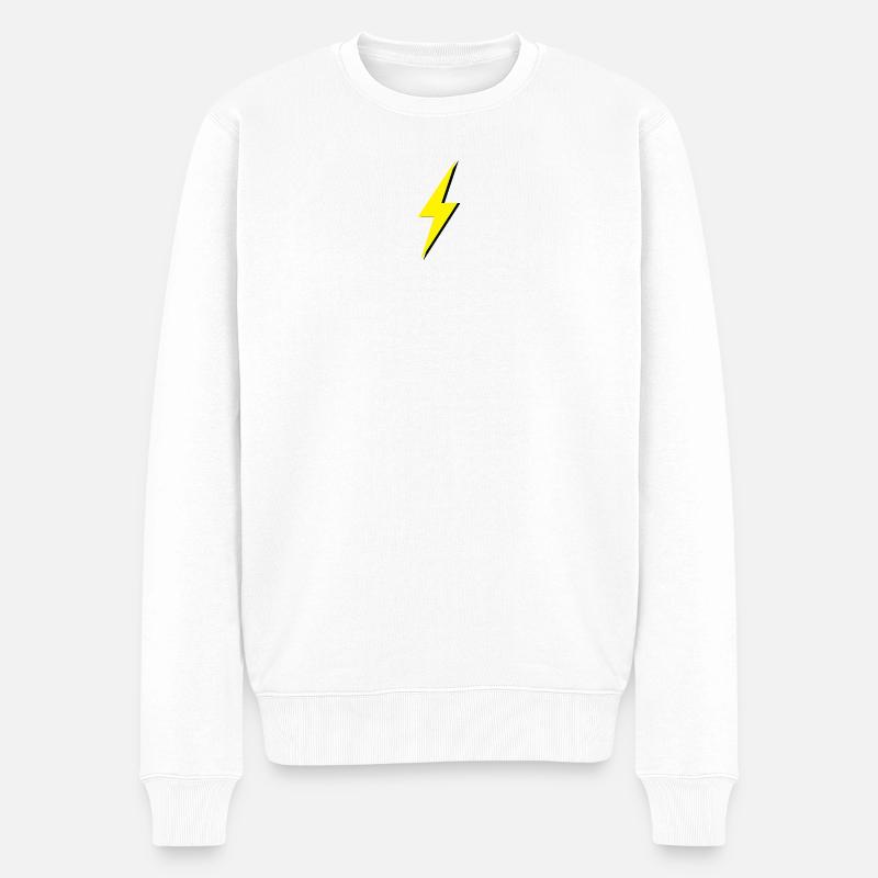 Eclair jaune et noir - Pull Premium bio Homme - blanc