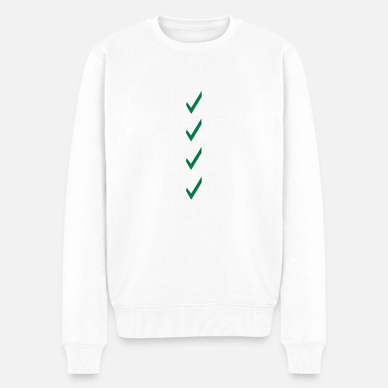 check-list - Pull Premium bio Homme - blanc