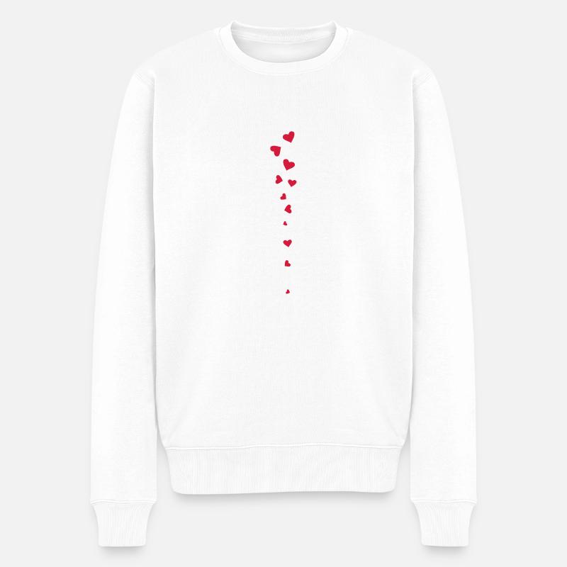 hearts - Männer Premium Bio Pullover - Weiß
