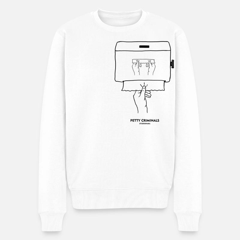 PAPIERSPENDER-STUDIOHAKA - Männer Premium Bio Pullover - Weiß