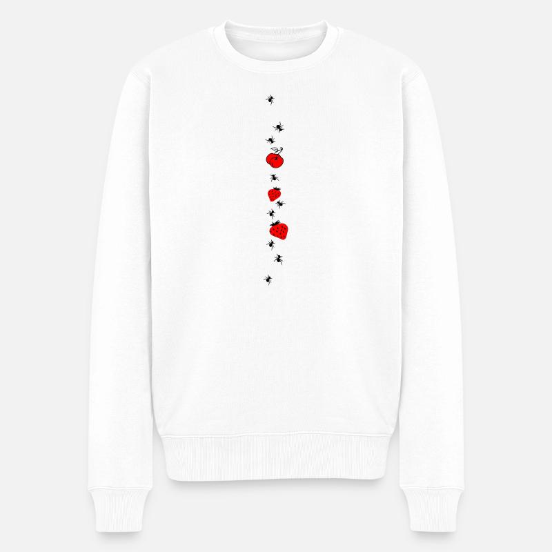 Erdbeeren Obst Ameisen - Männer Premium Bio Pullover - Weiß