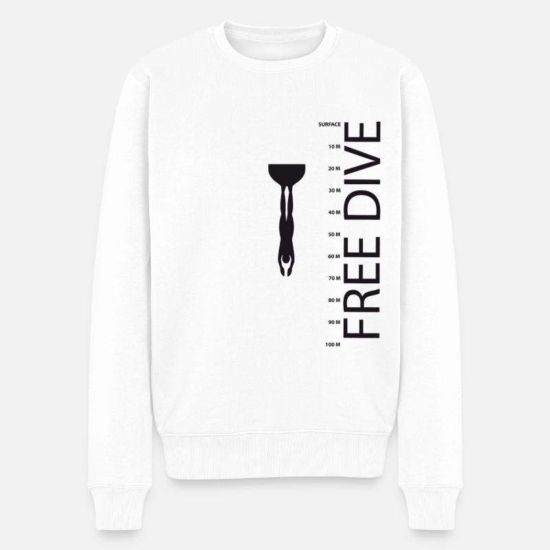 FREE DIVE - Pull Premium bio Homme - blanc