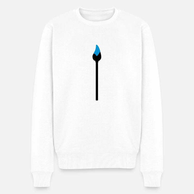 Pinsel mit Farbe - Männer Premium Bio Pullover - Weiß