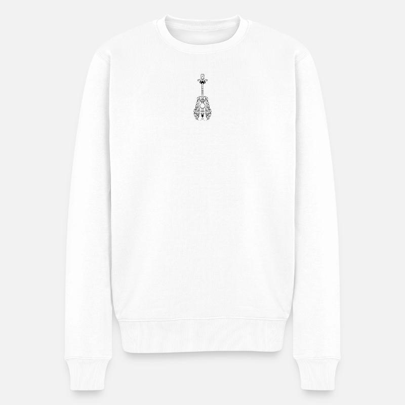 Guitare Guitariste Idée Cadeau - Pull Premium bio Homme - blanc