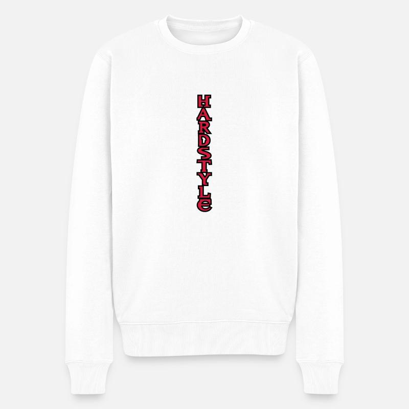 Hardstyle__V036 - Männer Premium Bio Pullover - Weiß
