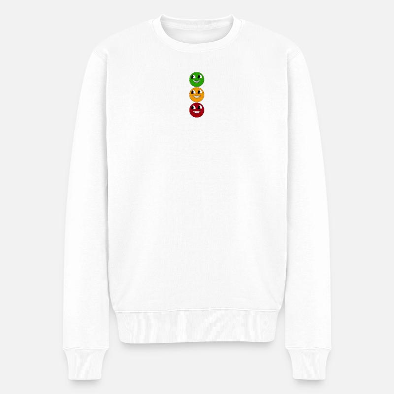 Trikolore-Lächeln in der Reihe - Männer Premium Bio Pullover - Weiß
