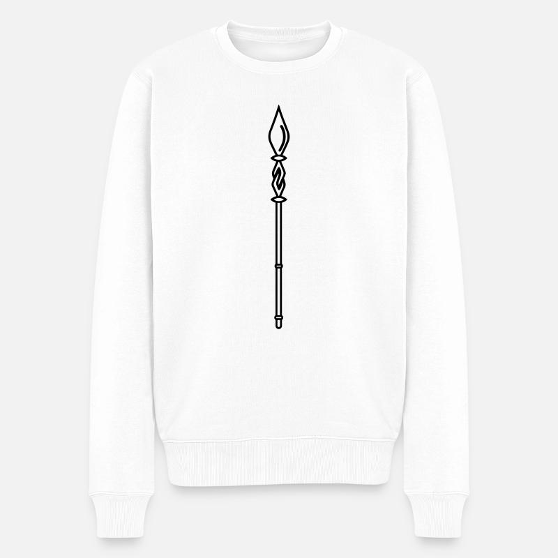 Zauberstab - Männer Premium Bio Pullover - Weiß