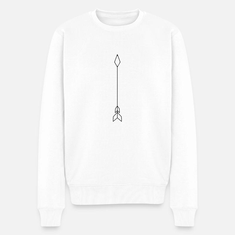 Pfeil - Männer Premium Bio Pullover - Weiß