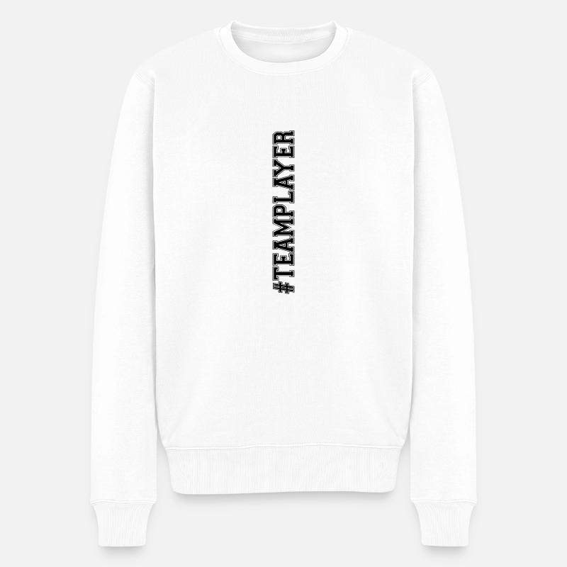 Teamplayer - Männer Premium Bio Pullover - Weiß