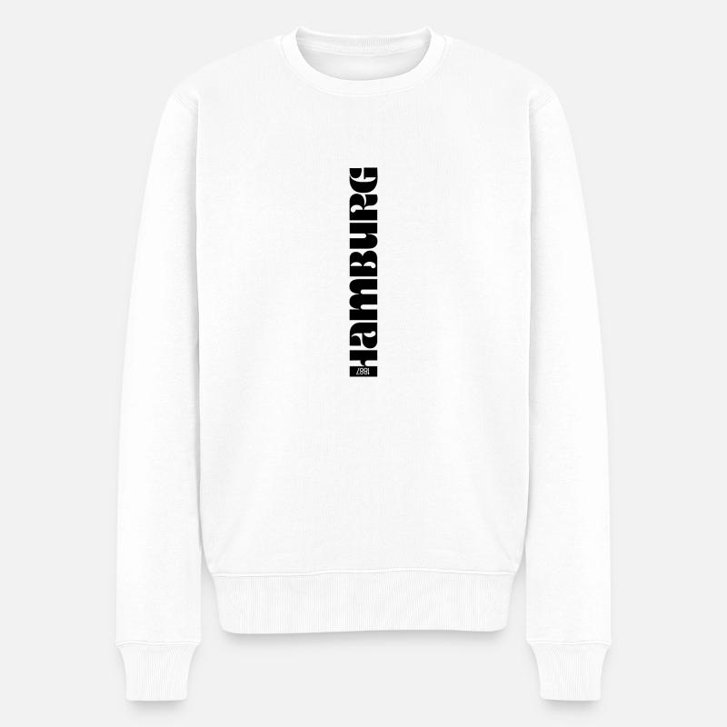 Hamburg - Männer Premium Bio Pullover - Weiß