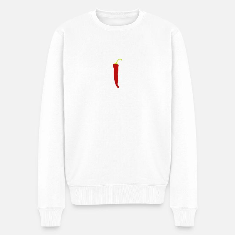 Peperoni Chili Geschenk Geschenkidee Hot - Männer Premium Bio Pullover - Weiß
