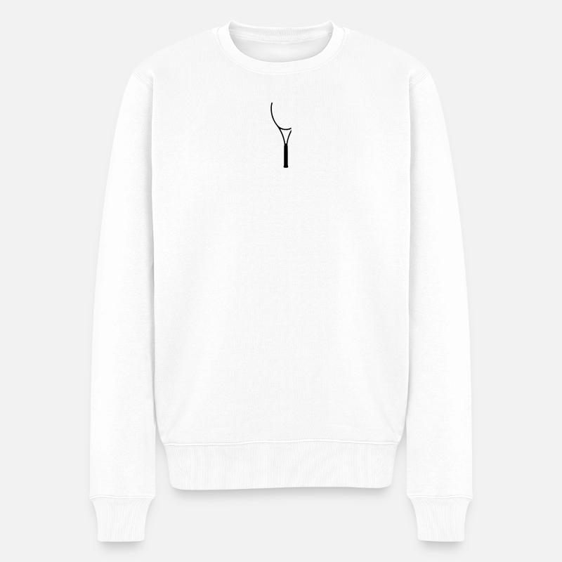 Tennisschläger - Männer Premium Bio Pullover - Weiß