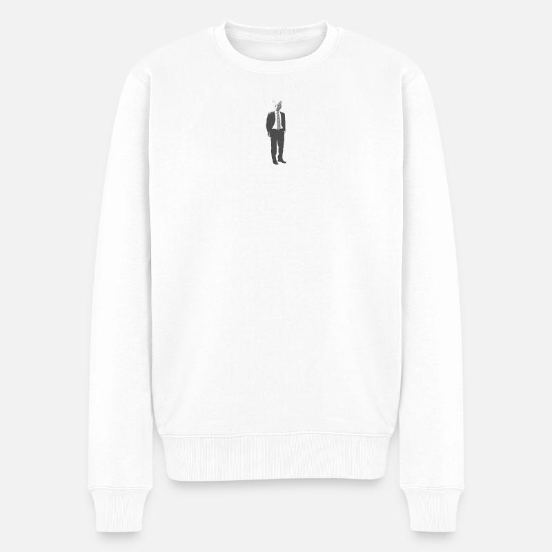 Catman - Männer Premium Bio Pullover - Weiß