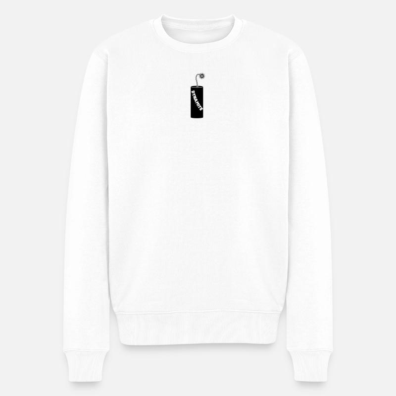 Brennende Dynamitstange - Männer Premium Bio Pullover - Weiß