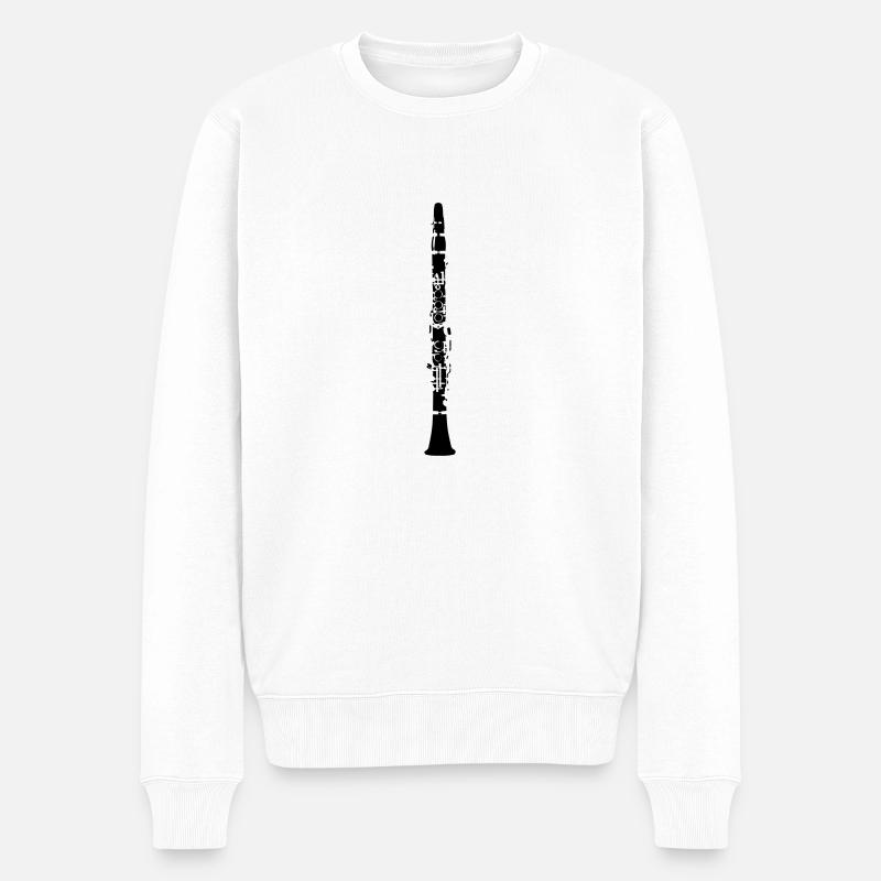 Klarinette - Männer Premium Bio Pullover - Weiß