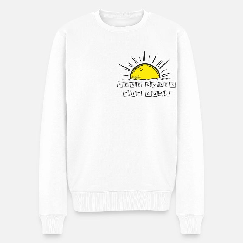 Here Comes The Sun - Männer Premium Bio Pullover - Weiß
