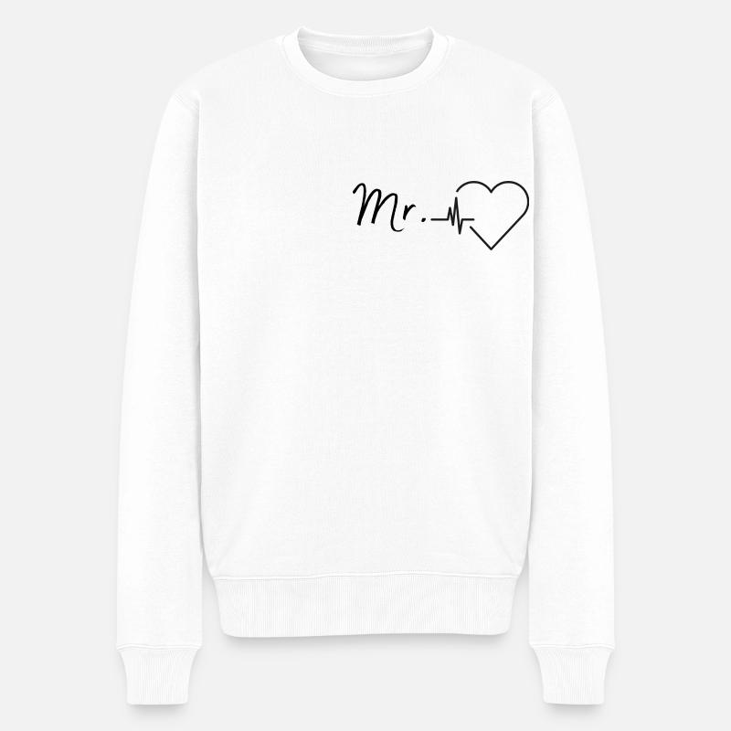 Mr - Männer Premium Bio Pullover - Weiß