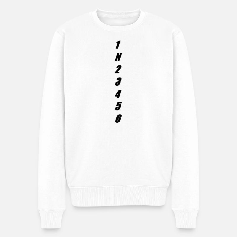 Schaltung - Männer Premium Bio Pullover - Weiß