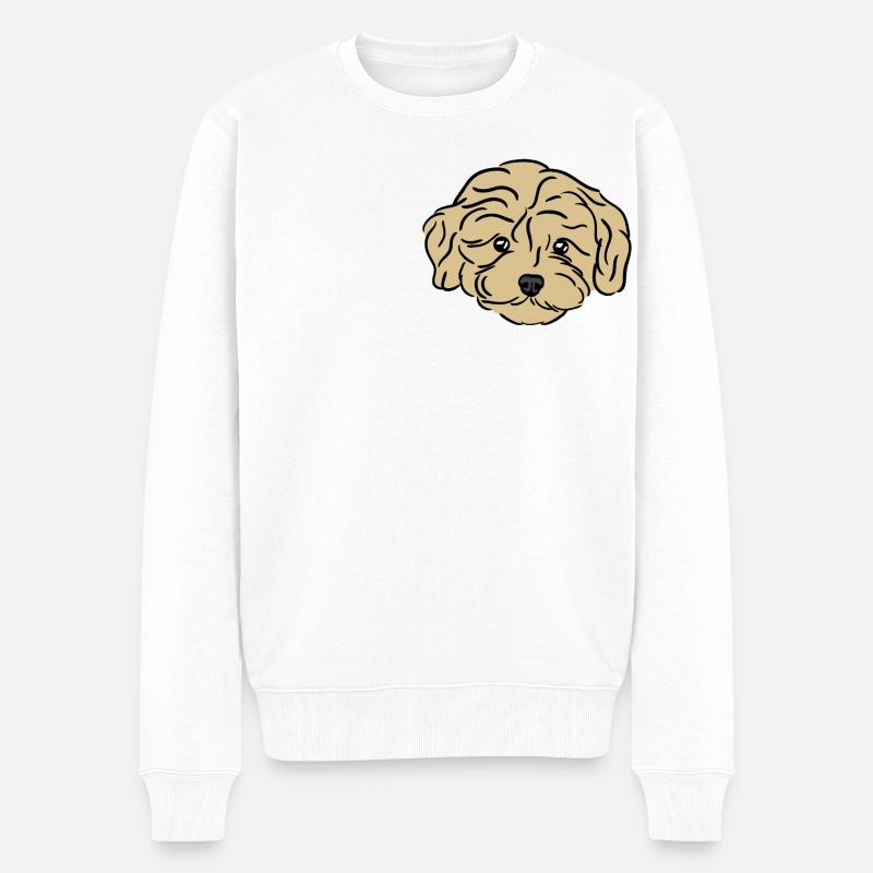 Chiot Doodle - Pull Premium bio Homme - blanc