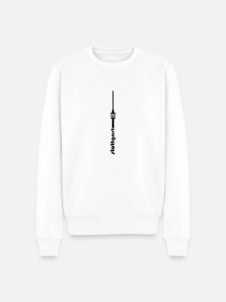 Stuttgart Fernsehturm Schrift - Männer Premium Bio Pullover - Weiß