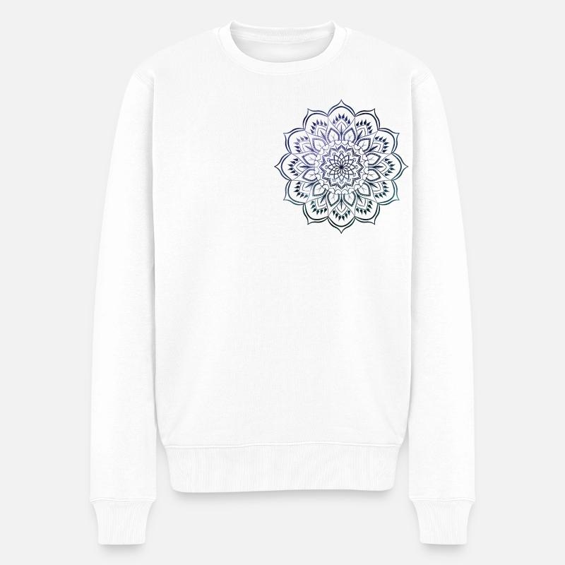 Yoga bouddhiste beau mandala - Pull Premium bio Homme - blanc