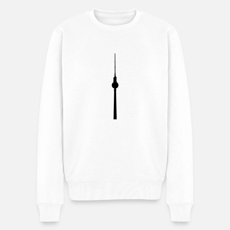 Fernsehturm - Männer Premium Bio Pullover - Weiß