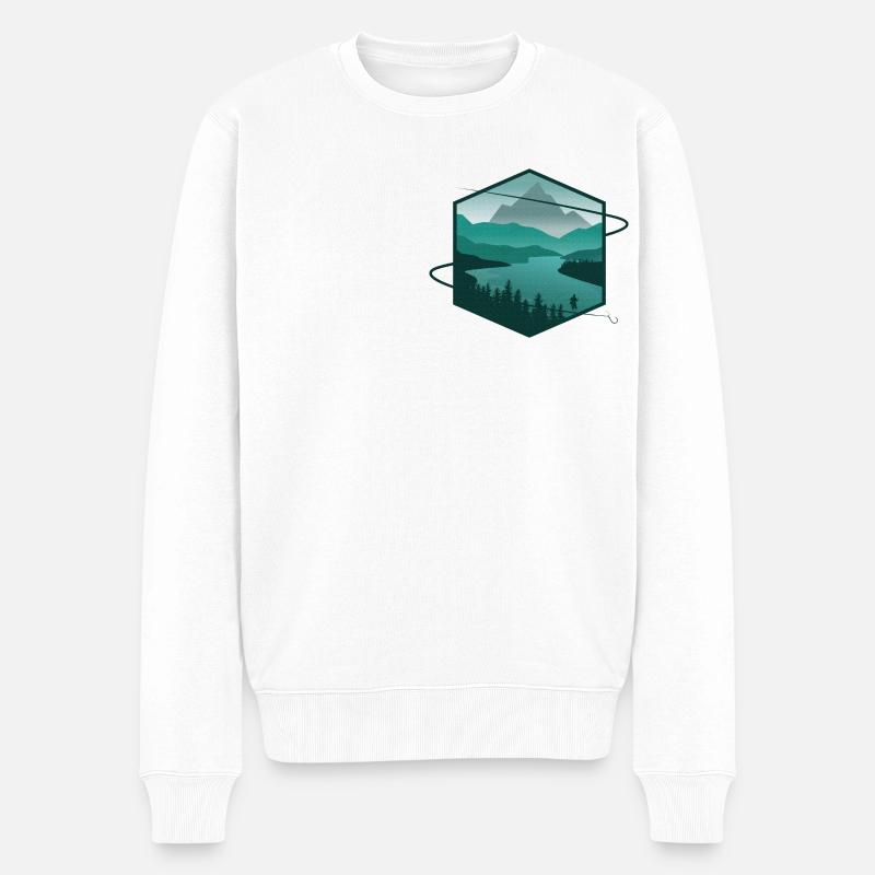 Fliegenfischen, mehr als Freiheit - Männer Premium Bio Pullover - Weiß
