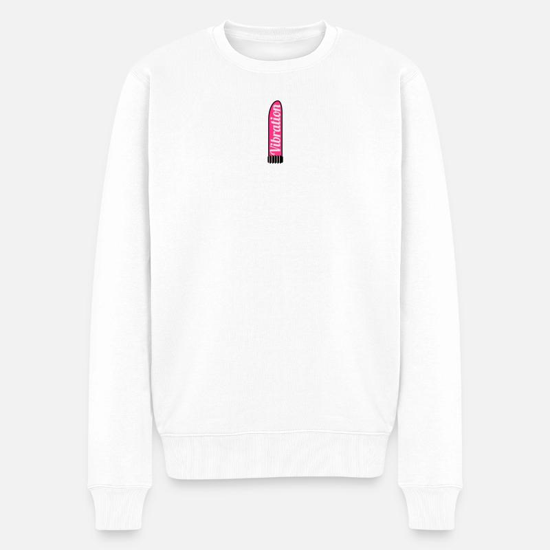 Vibration - Männer Premium Bio Pullover - Weiß