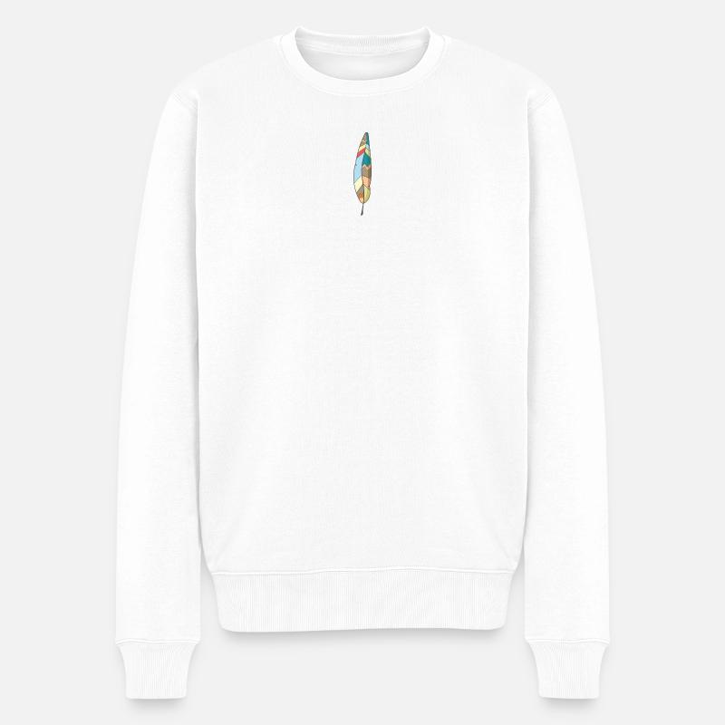 Feder - Männer Premium Bio Pullover - Weiß