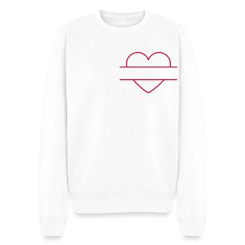 Le cœur peut être personnalisé - Pull Premium bio Homme - blanc - Devant - Thijin (182cm)