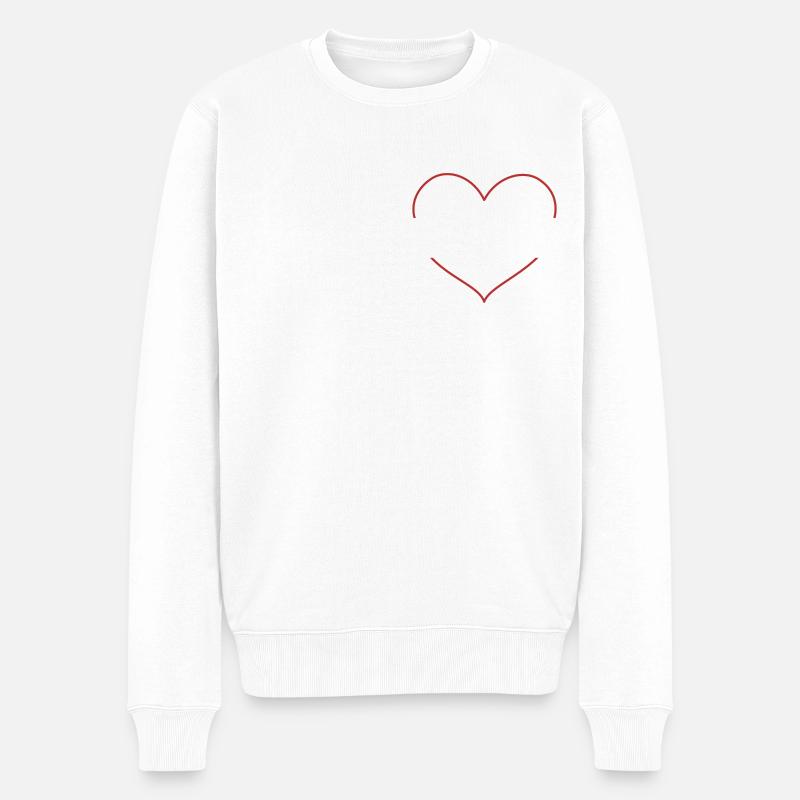 Herz symbol - Männer Premium Bio Pullover - Weiß