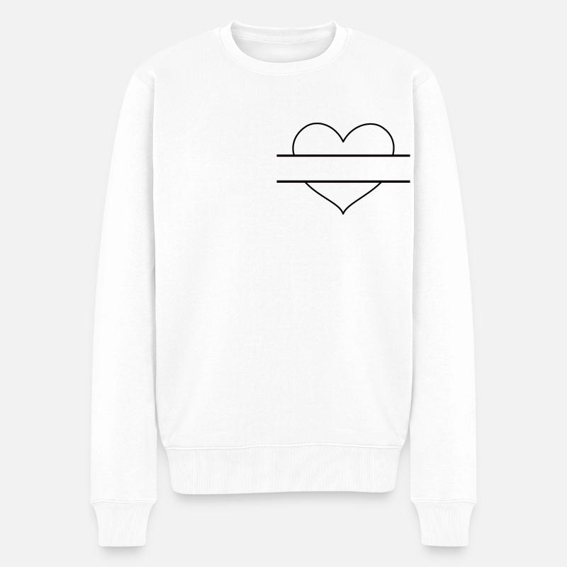 Herz logo - Männer Premium Bio Pullover - Weiß
