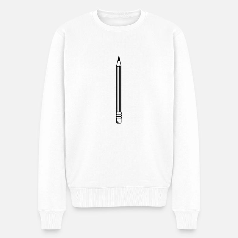 Bleistift - Männer Premium Bio Pullover - Weiß